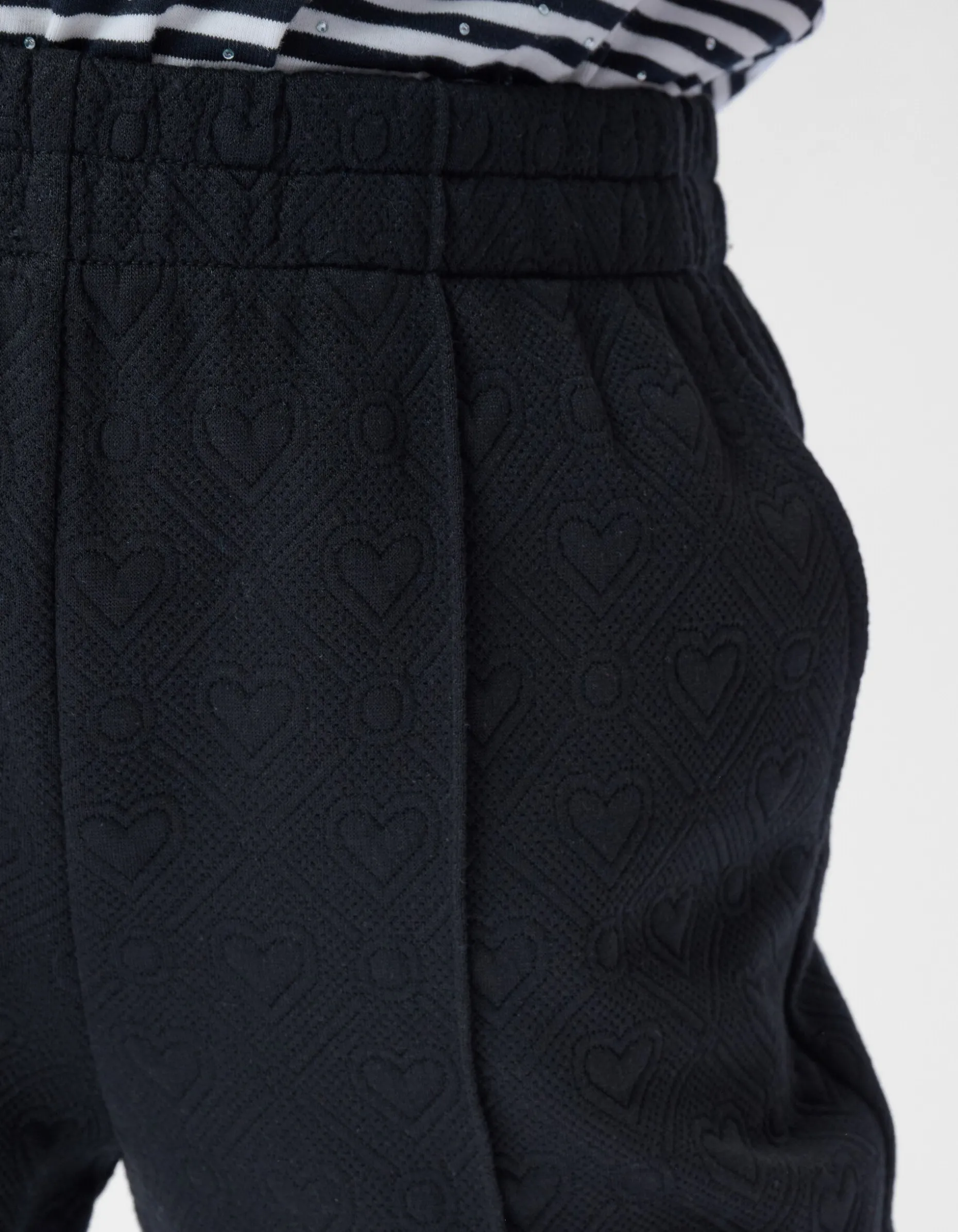 Heart Jacquard Broek Zwart