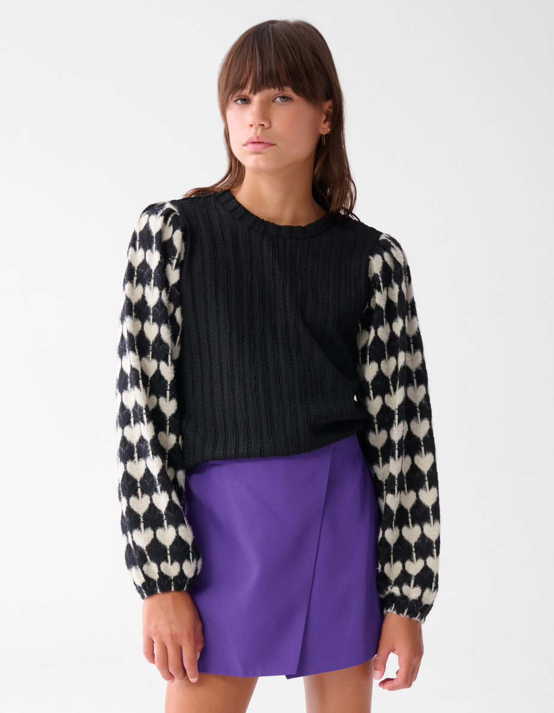 Heart Mix Top Zwart