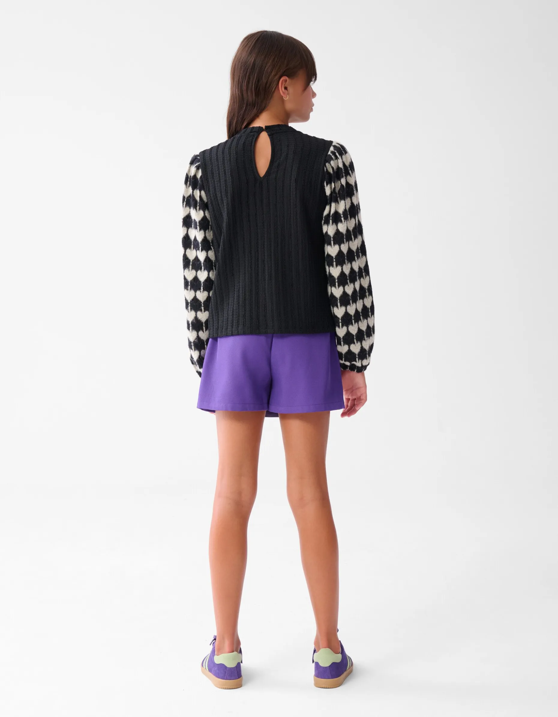 Heart Mix Top Zwart