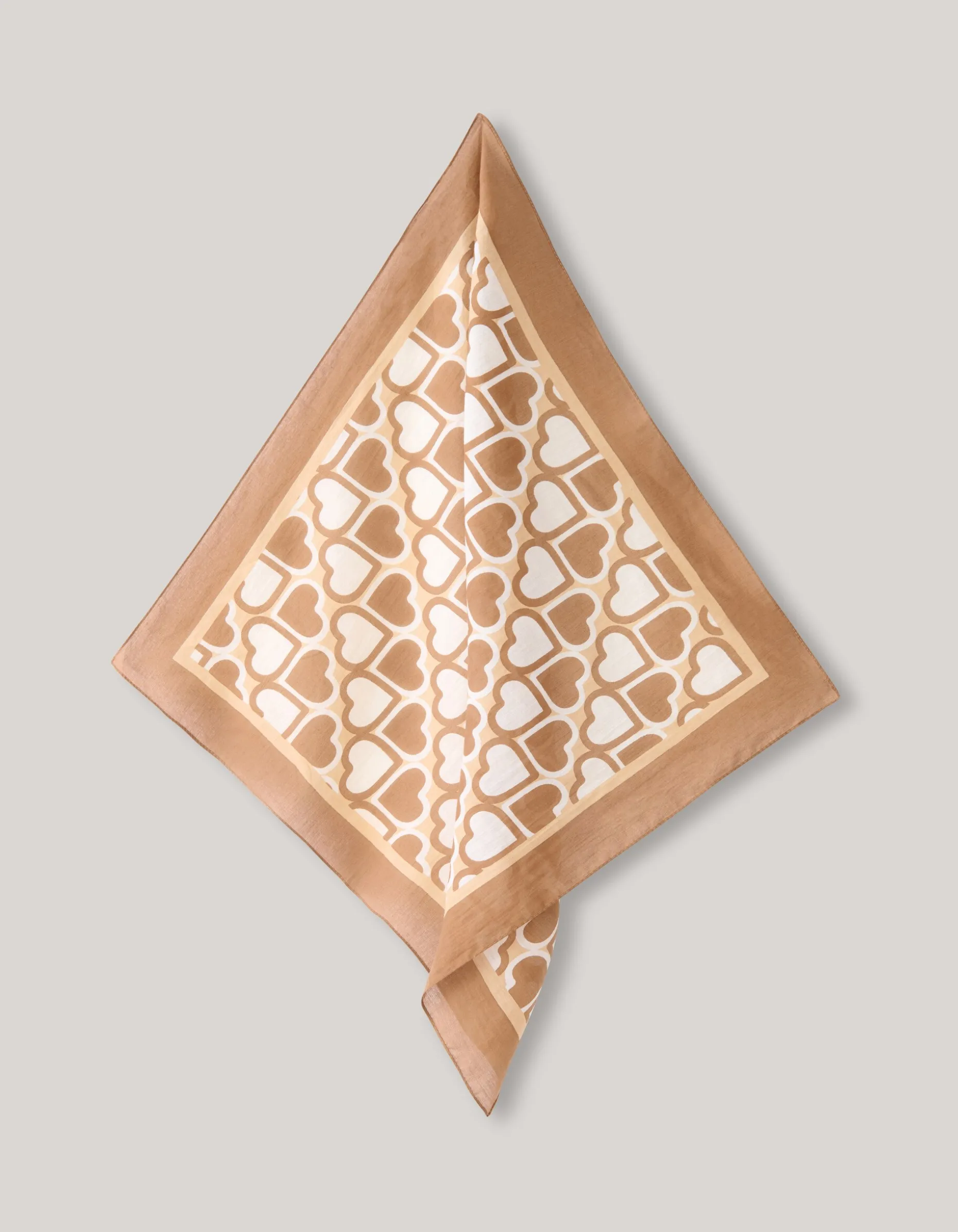 Heart Printed Bandana Beige By Furmey