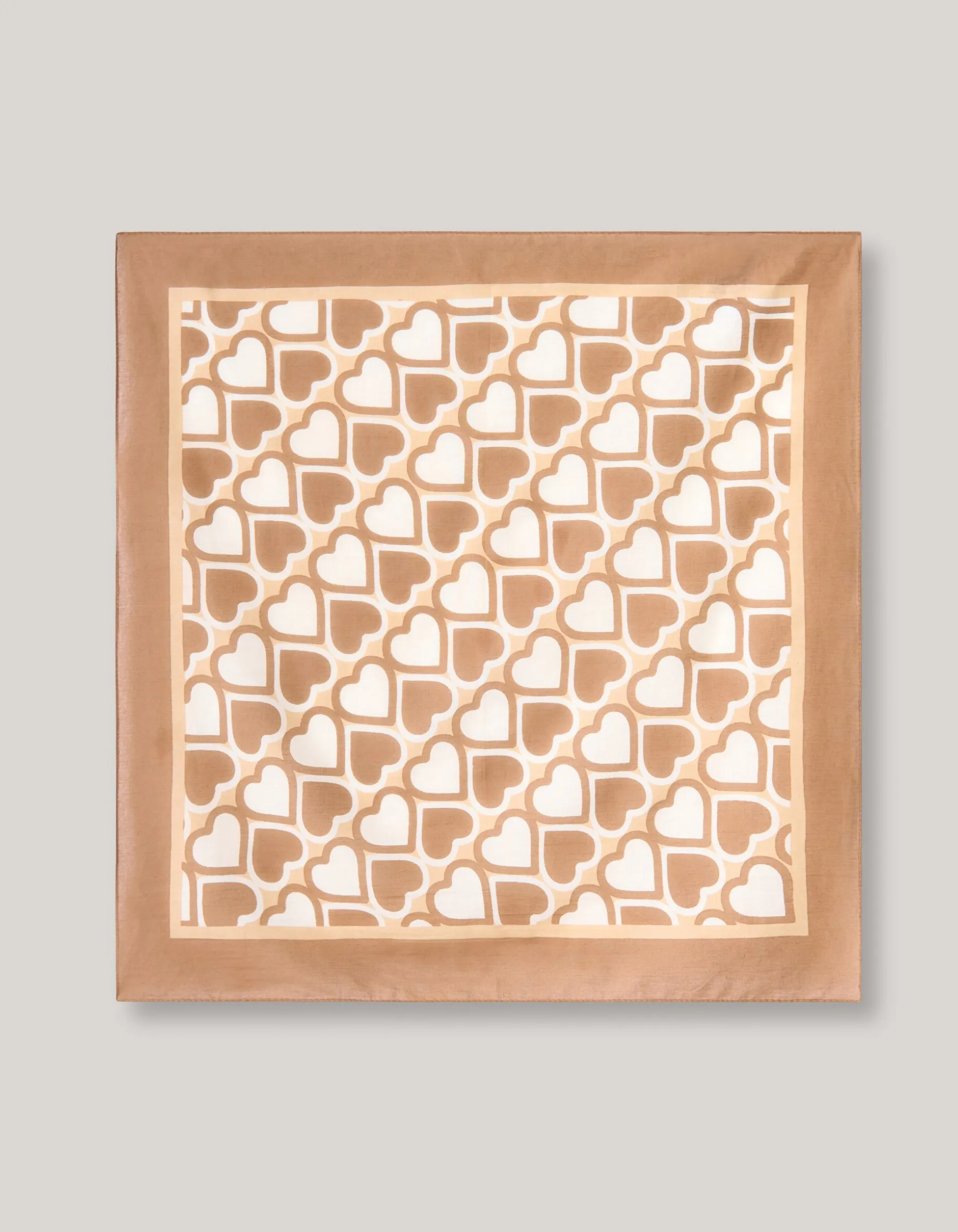 Heart Printed Bandana Beige By Furmey