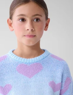 Heart Printed Degrade Trui Blauw