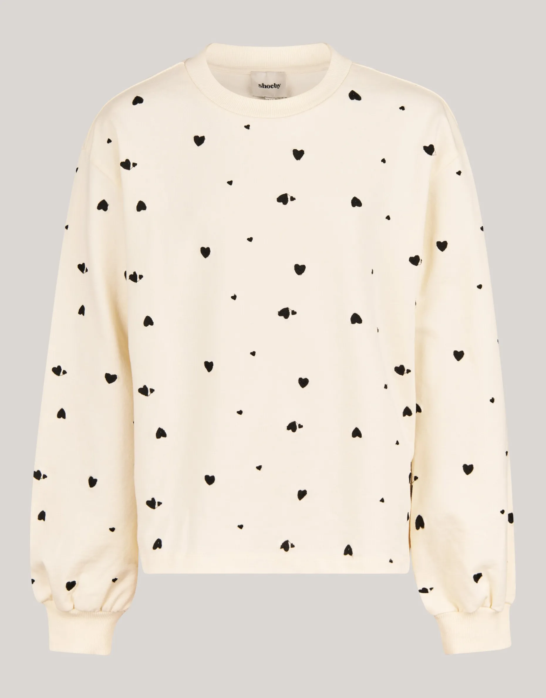 Heart Printed Longsleeve Gebroken Wit