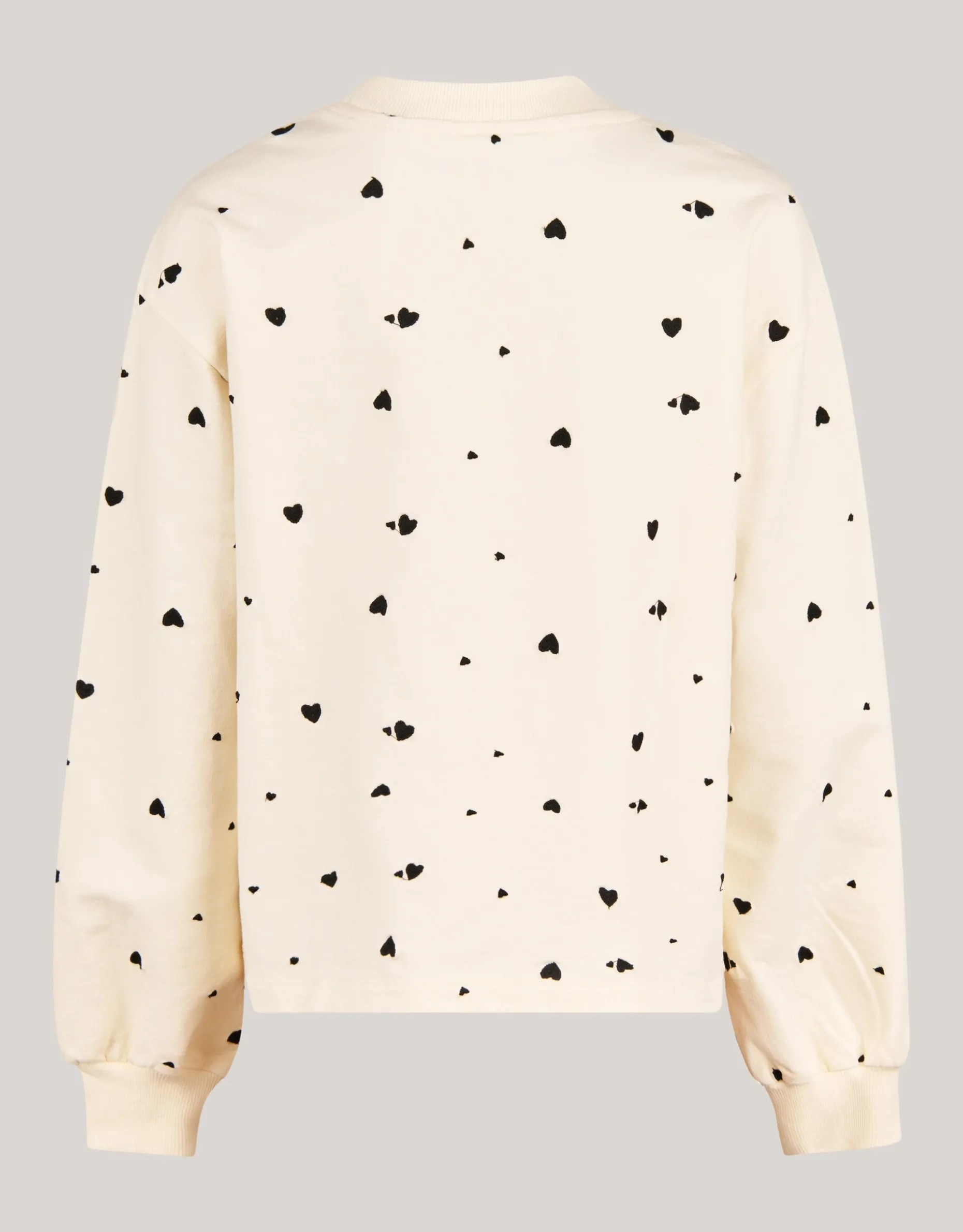 Heart Printed Longsleeve Gebroken Wit