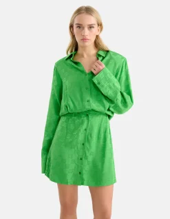 Jacquard Jurk Groen