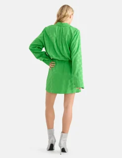 Jacquard Jurk Groen