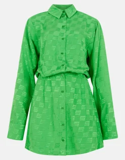 Jacquard Jurk Groen