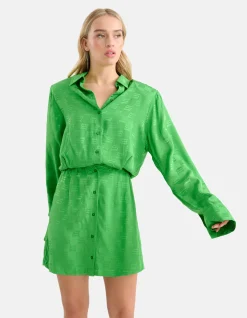 Jacquard Jurk Groen