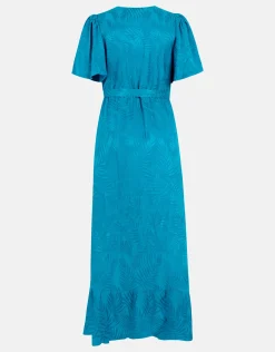 Jacquard Maxi Jurk Blauw