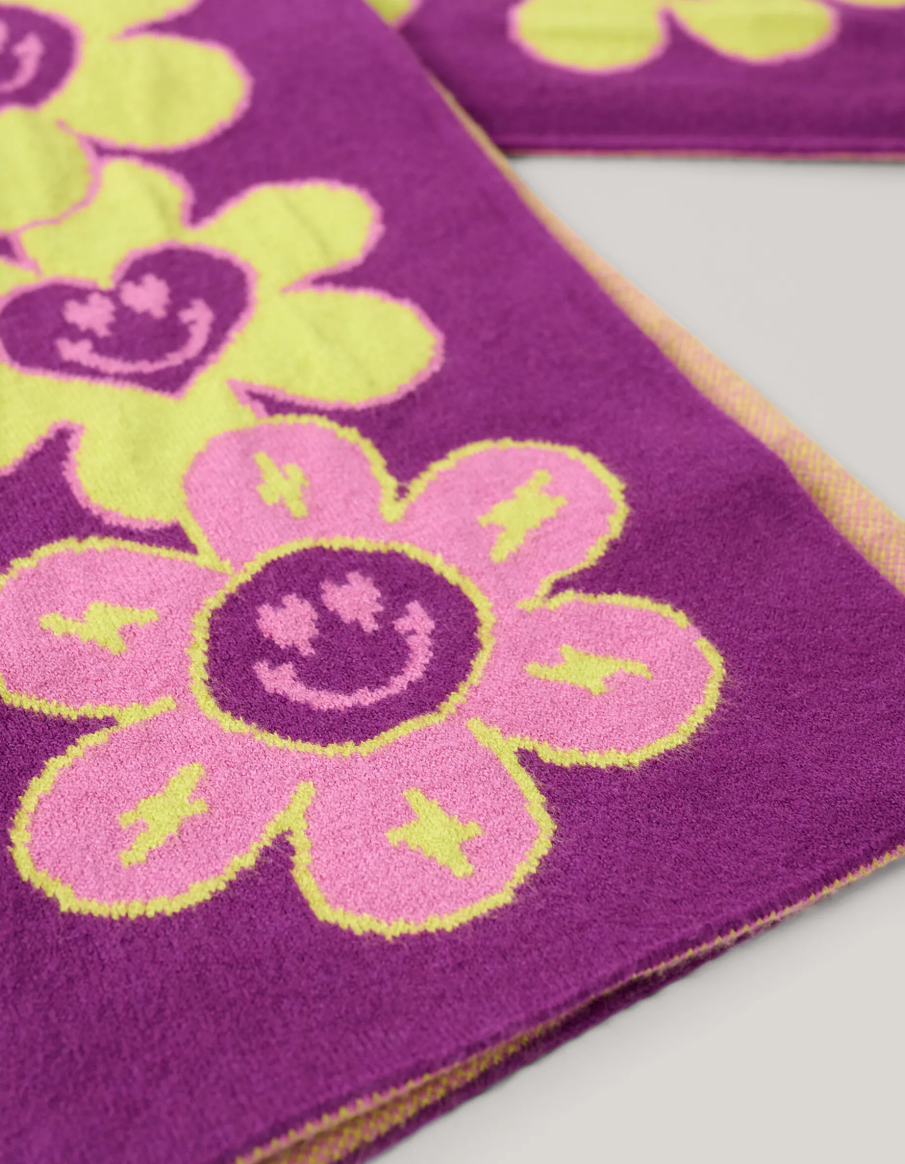 Jacquard Sjaal Donkerpaars