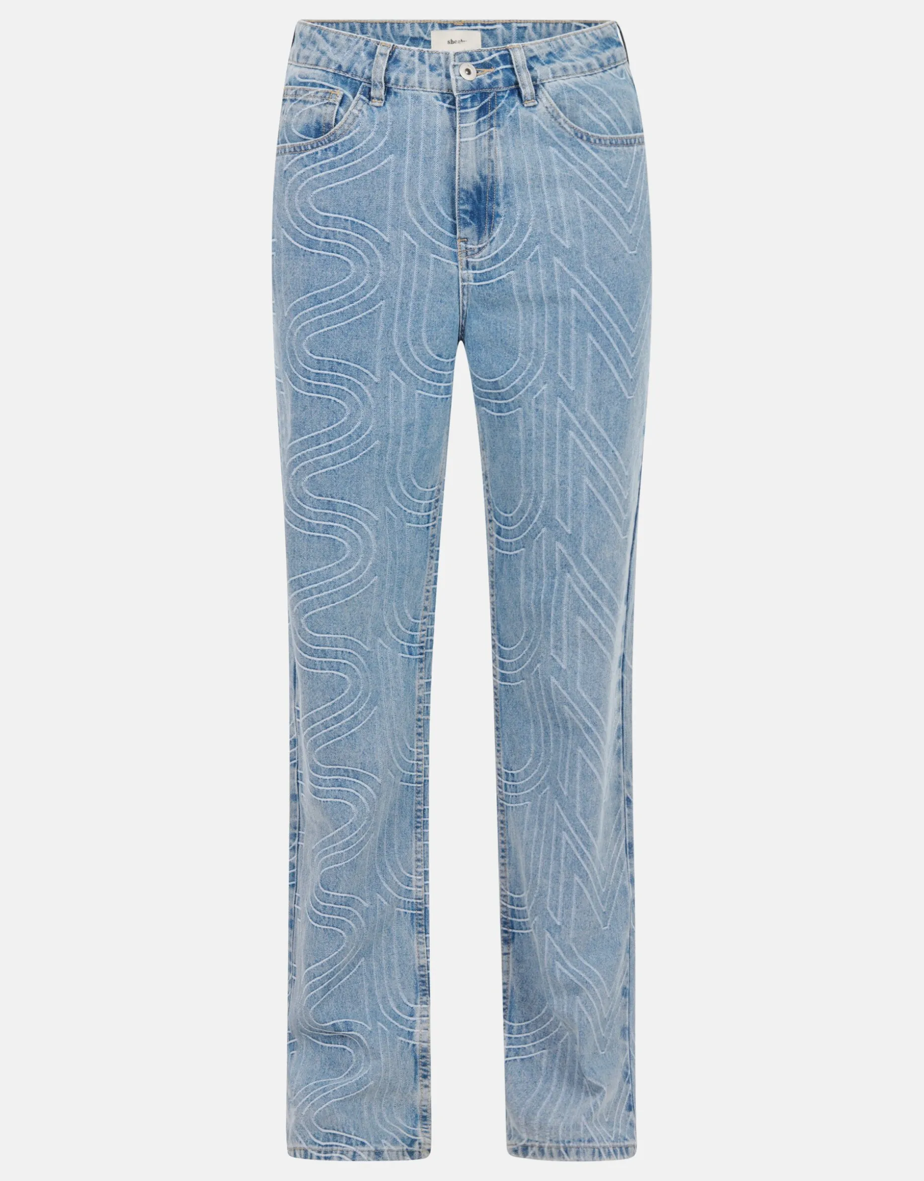 Jacquard Straight Fit Jeans Mediumstone