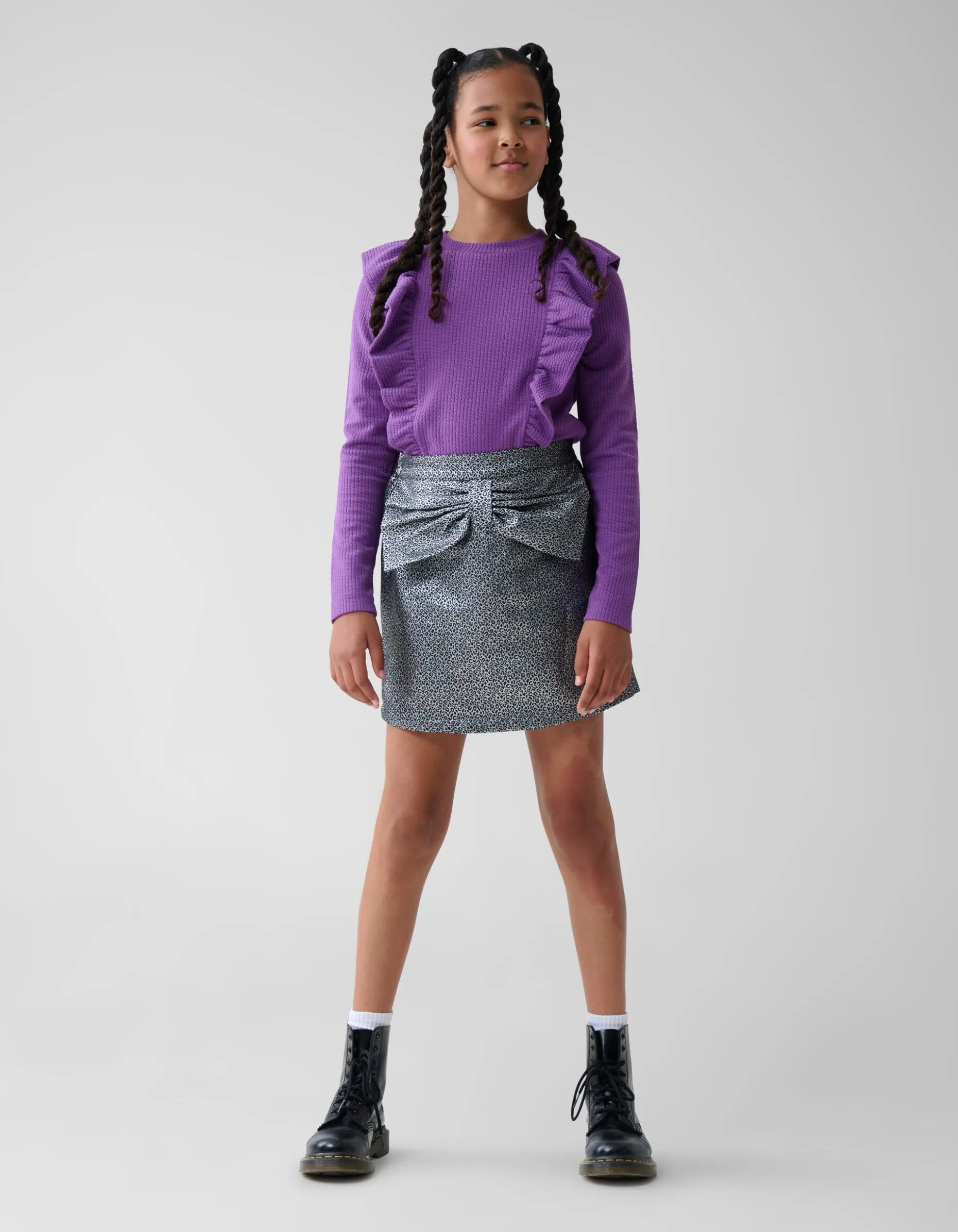 Jacquard Strik Mini Rok Zilver