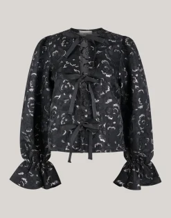 Jacquard Strik Top Zwart