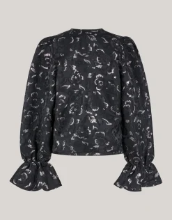 Jacquard Strik Top Zwart