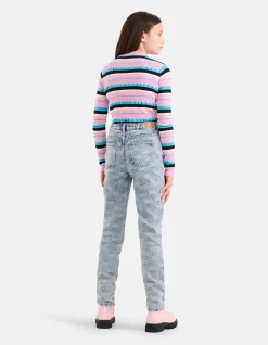 Jacquard Tapered Jeans Bleached