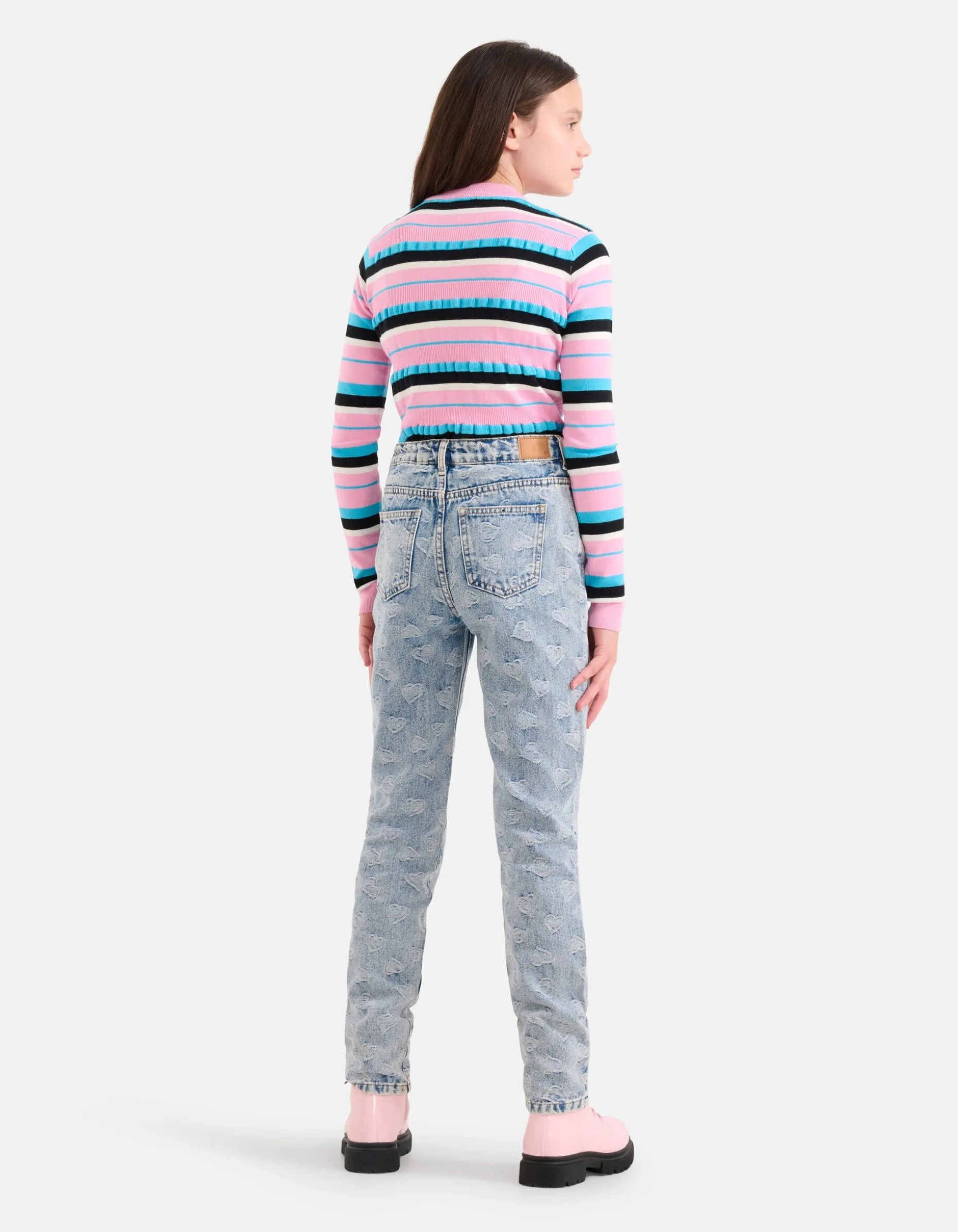 Jacquard Tapered Jeans Bleached