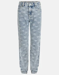 Jacquard Tapered Jeans Bleached