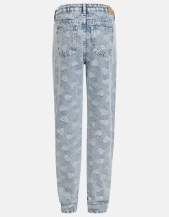 Jacquard Tapered Jeans Bleached