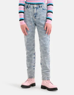 Jacquard Tapered Jeans Bleached