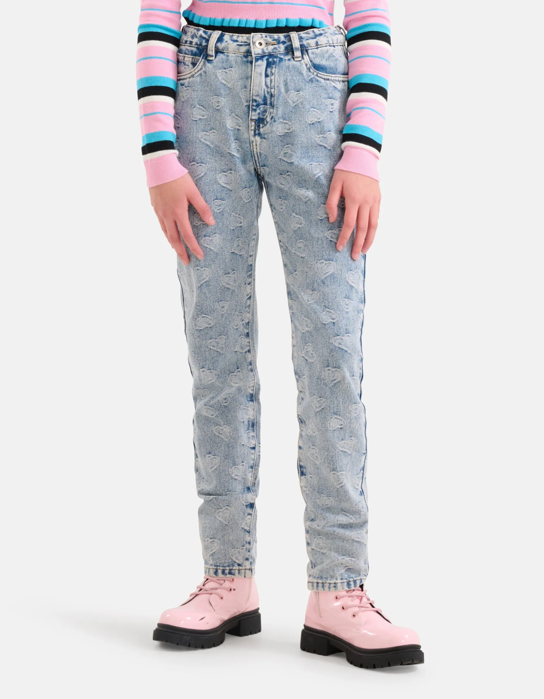 Jacquard Tapered Jeans Bleached