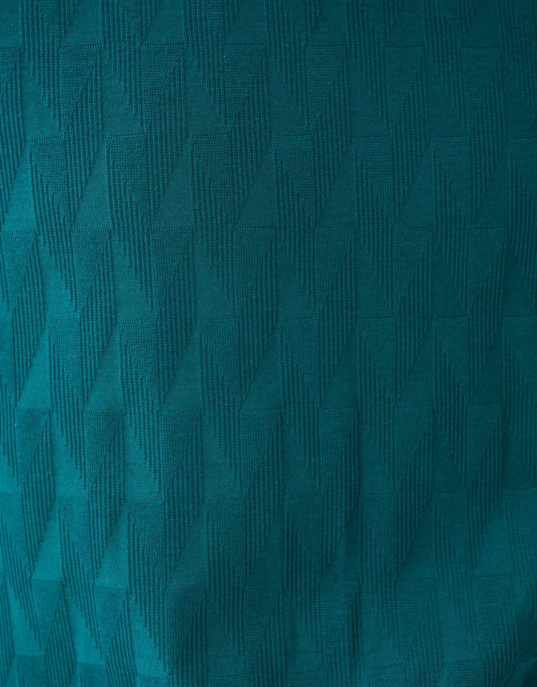 Jacquard T-shirt Donkergroen