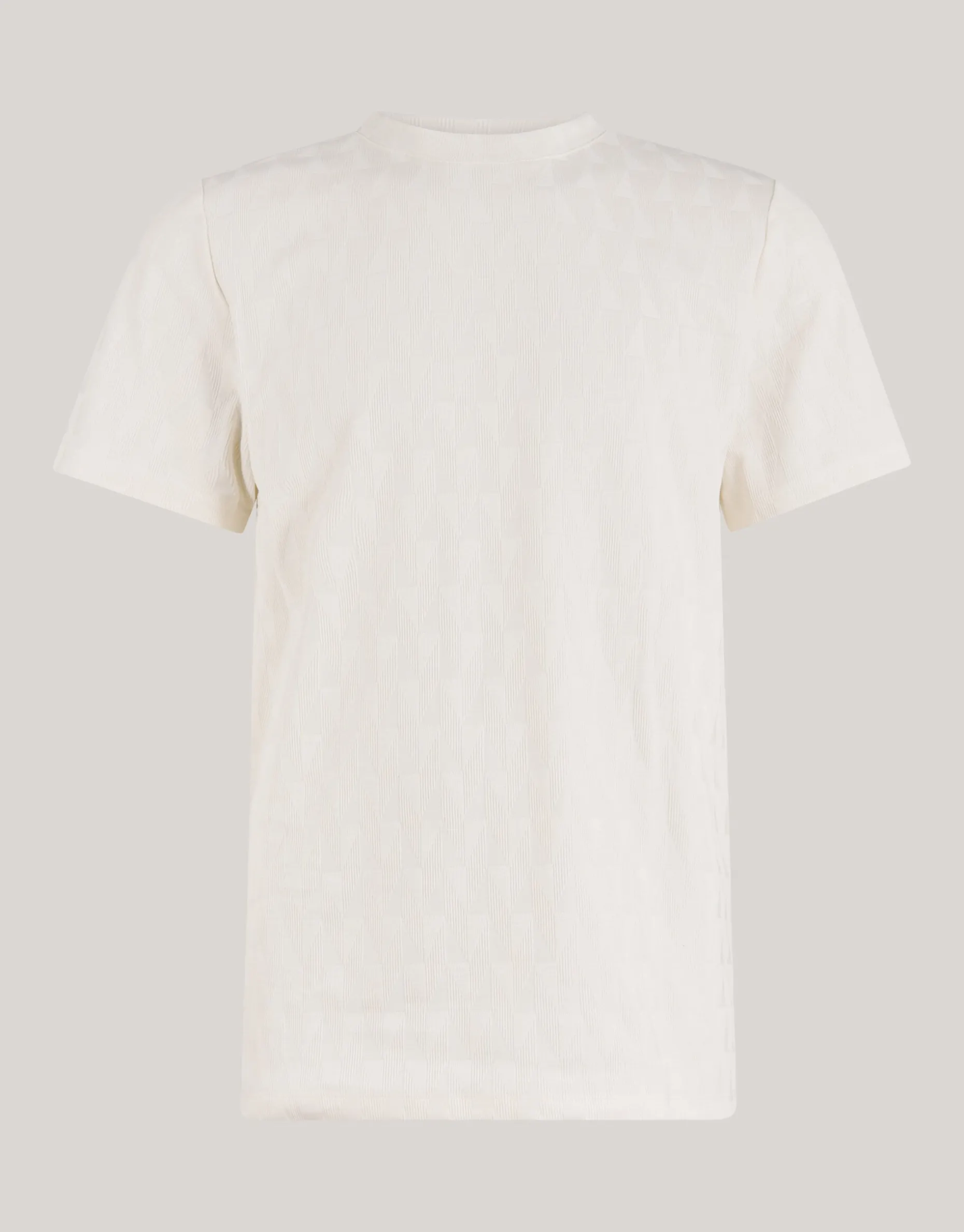 Jacquard T-shirt Gebroken Wit