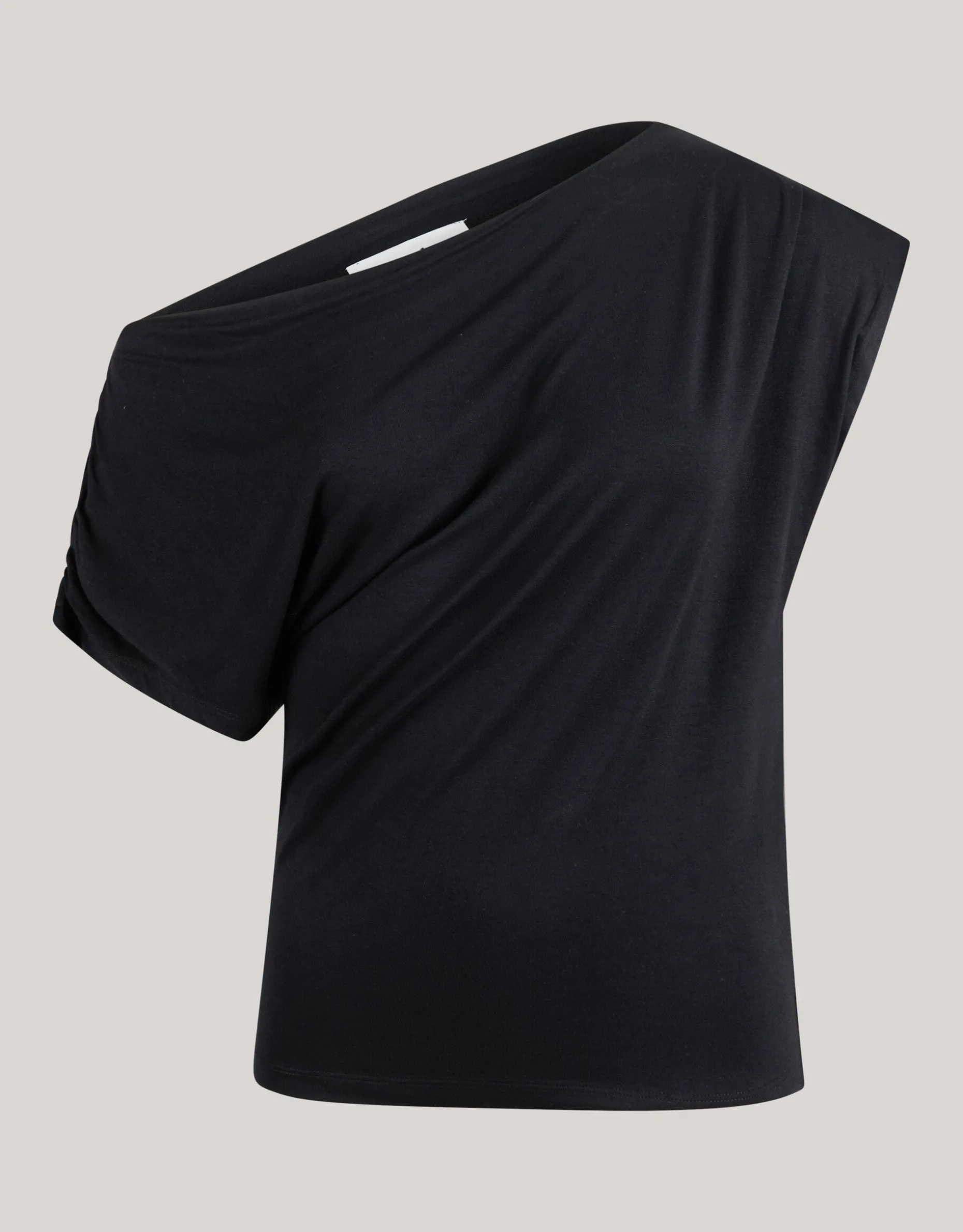 Jersey Asymmetrische Top Zwart