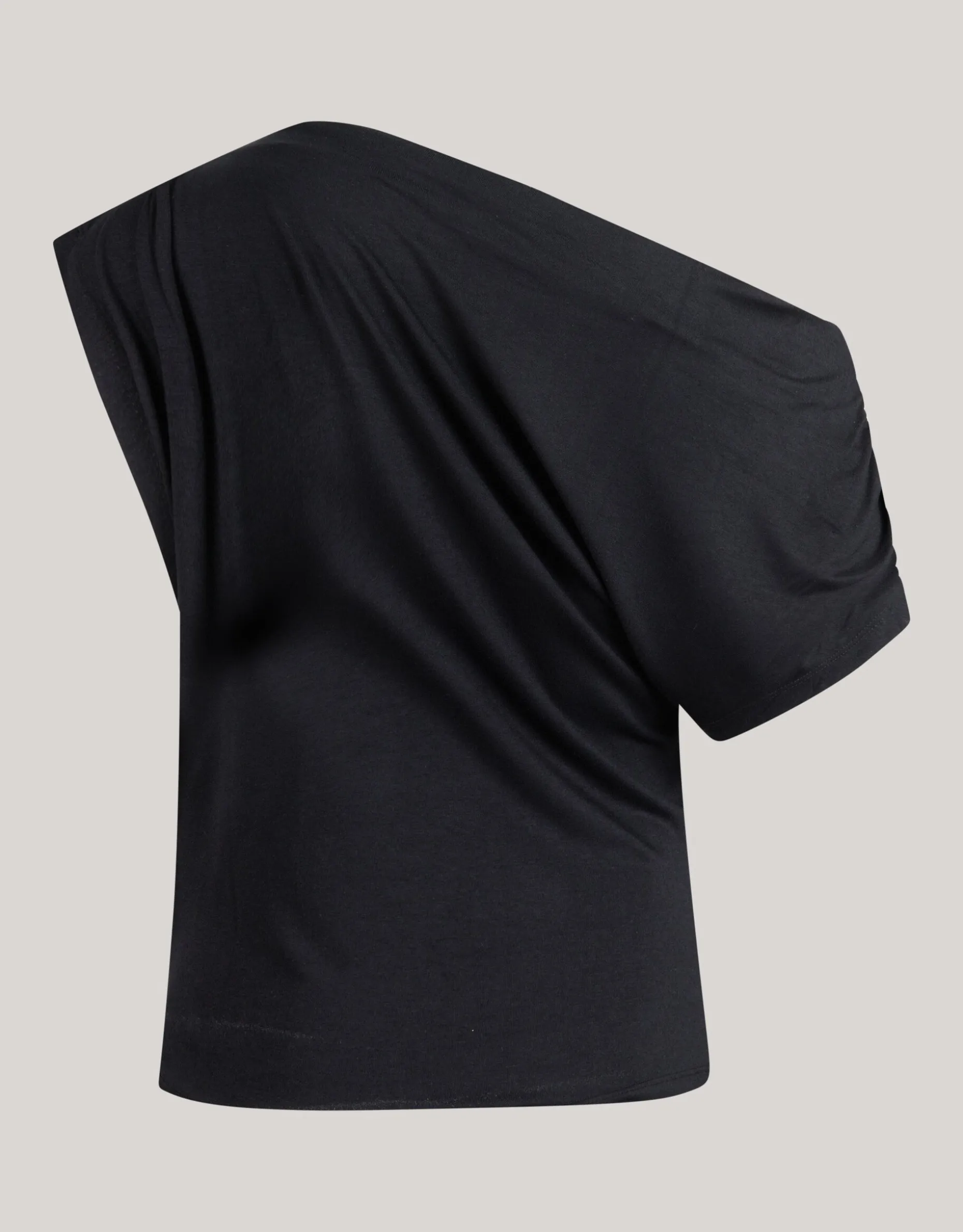 Jersey Asymmetrische Top Zwart