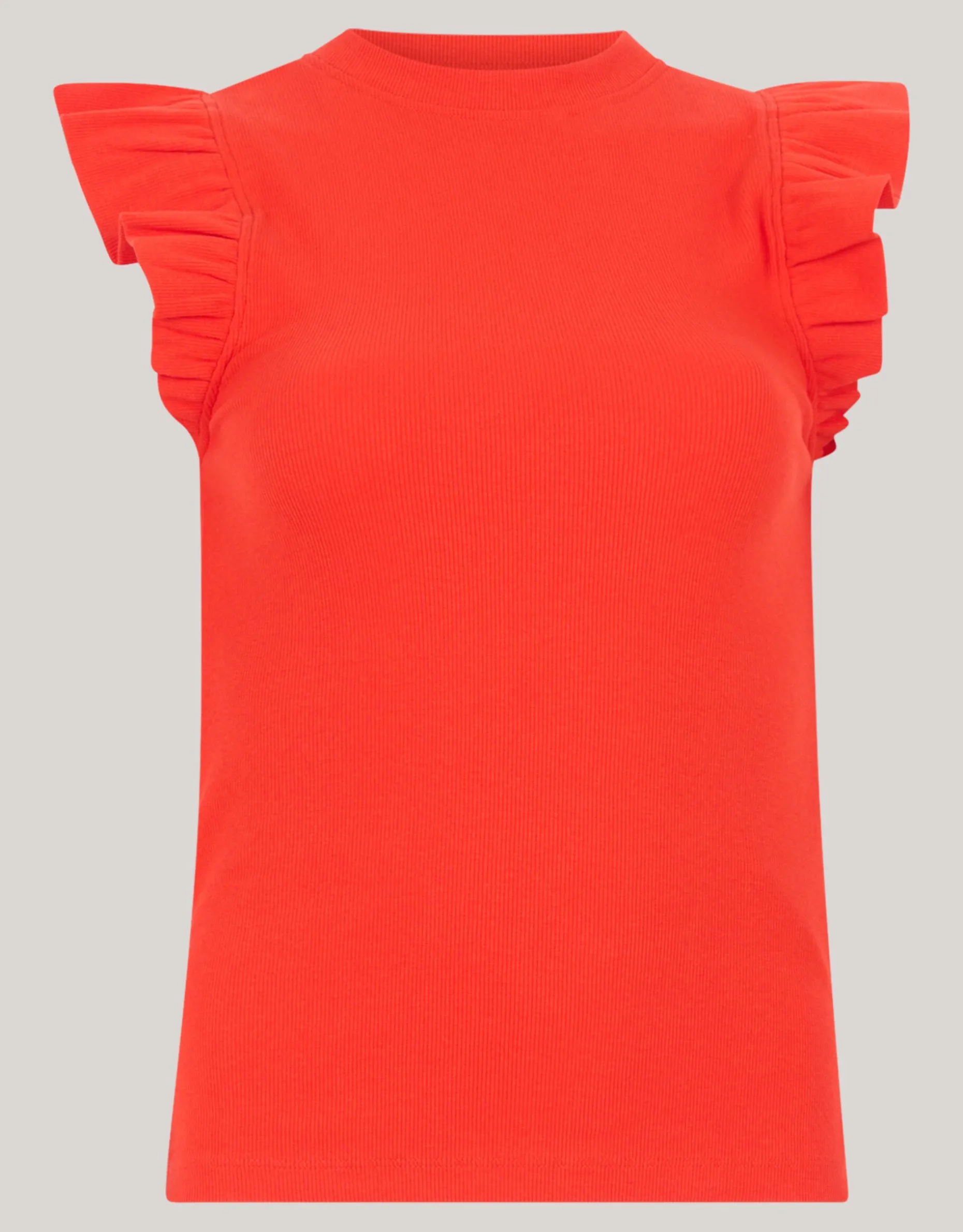Jersey Ruffle Top Rood