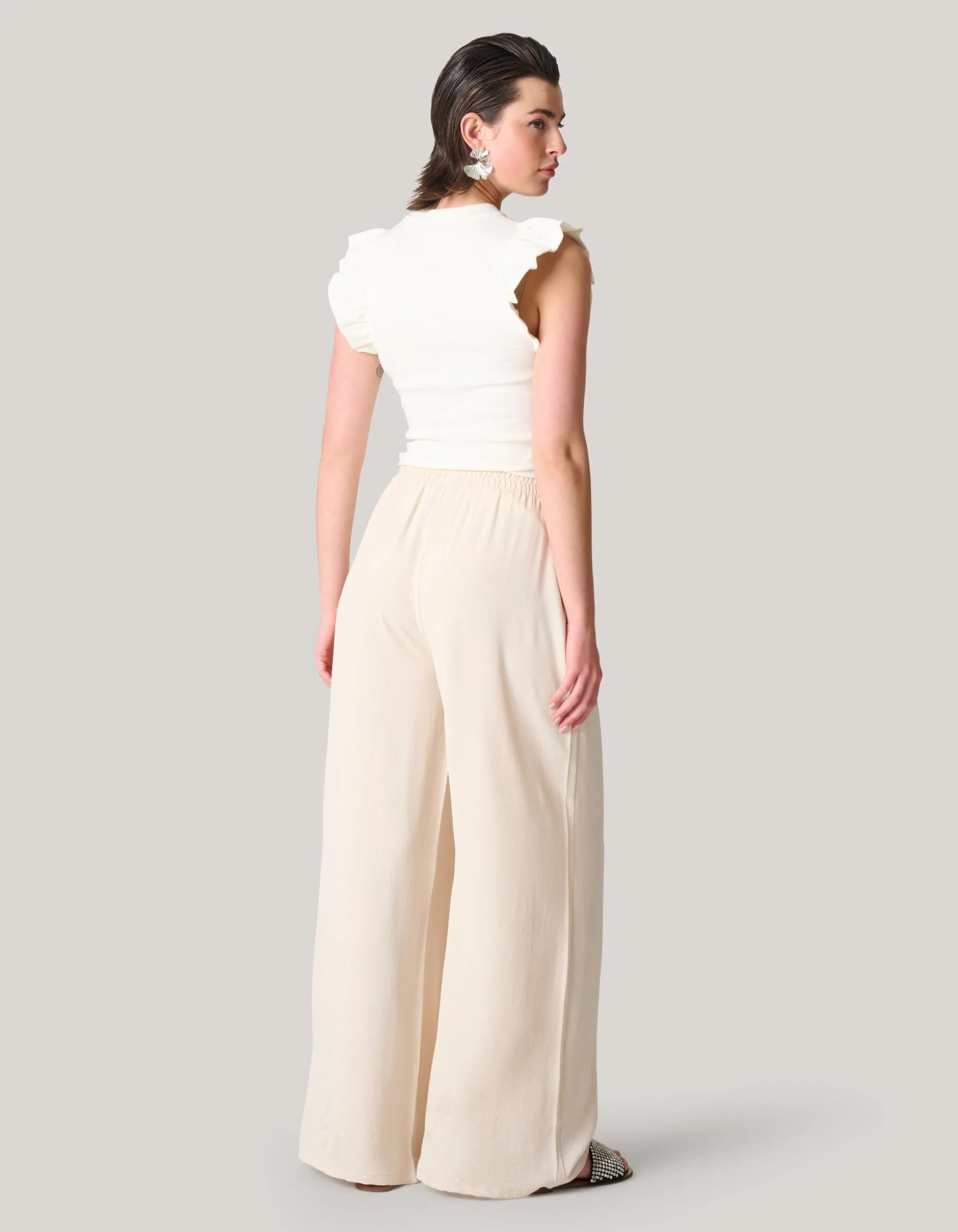 Jersey Ruffle Top Wit