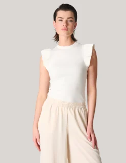 Jersey Ruffle Top Wit