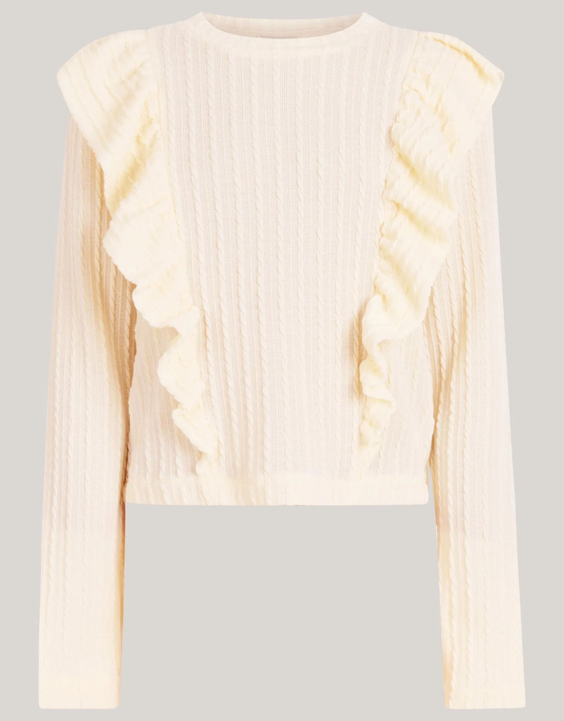 Kabel Ruffle Top Gebroken Wit