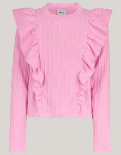Kabel Ruffle Top Roze