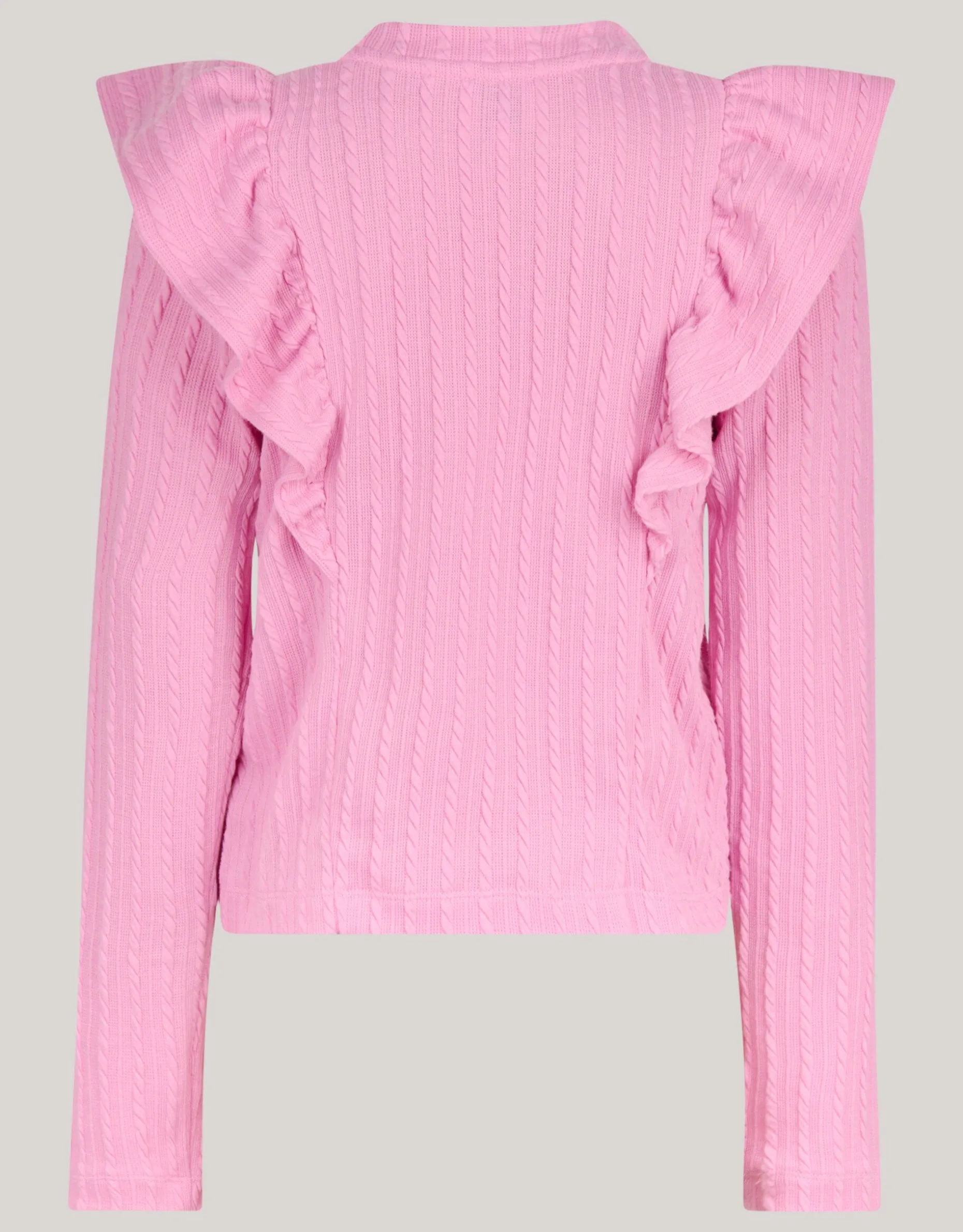 Kabel Ruffle Top Roze
