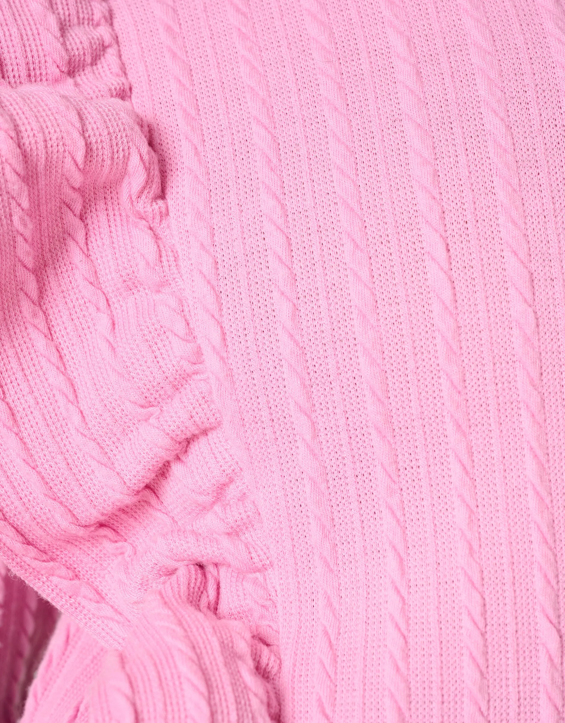 Kabel Ruffle Top Roze