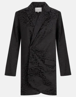 Leopard Blazer Jurk Zwart
