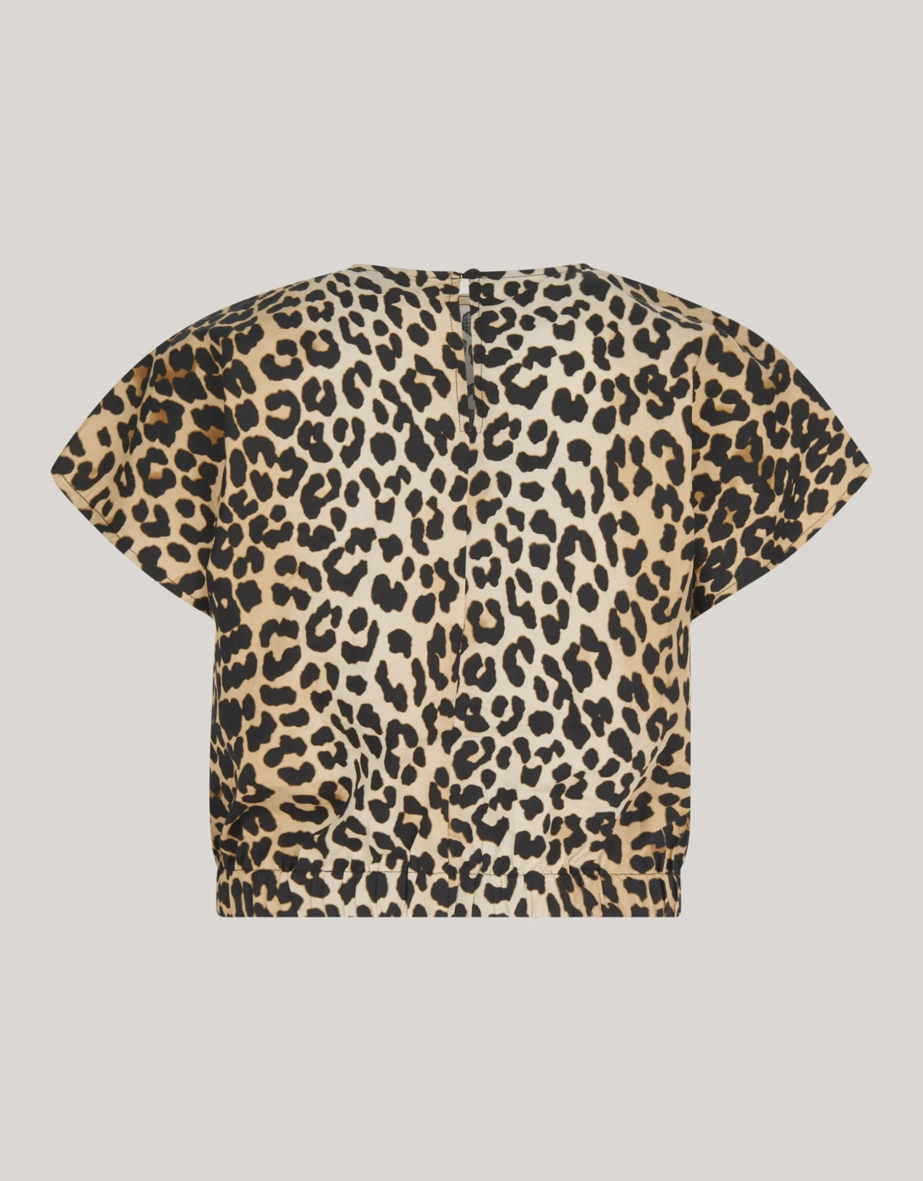 Leopard Poplin Cropped Top