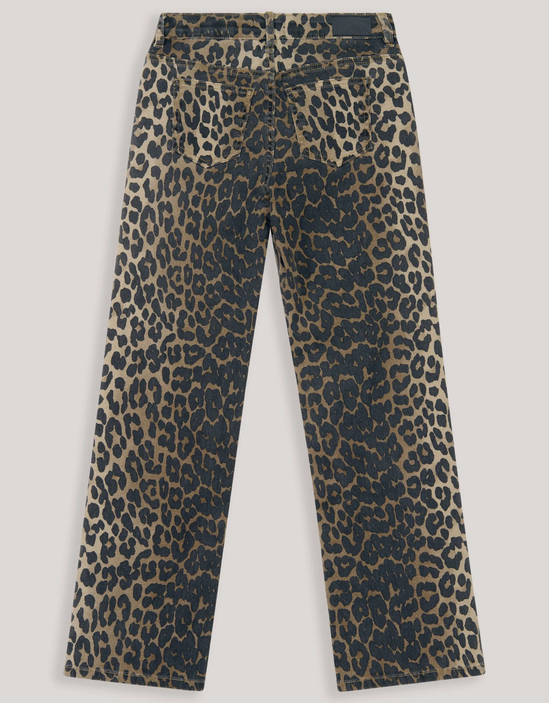 Leopard Straight Fit Jeans Bruin