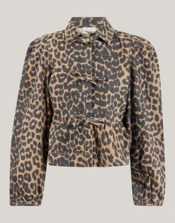 Leopard Strik Blouse Bruin
