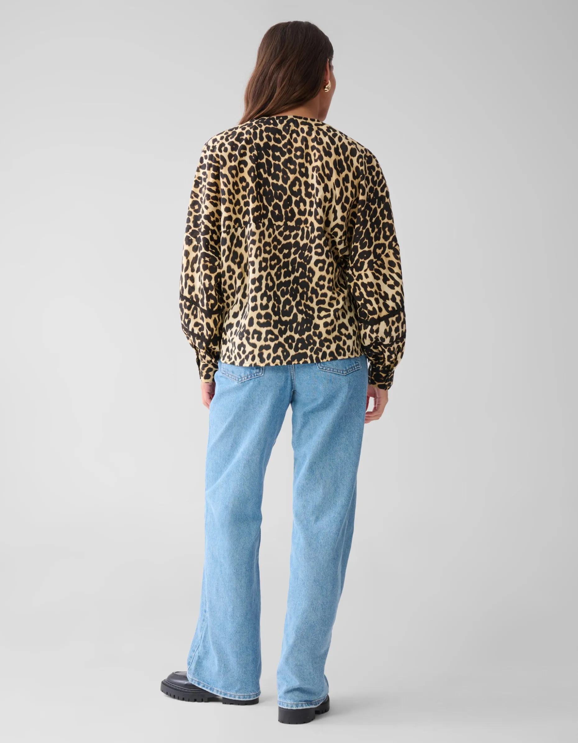 Leopard Tape Blouse Bruin