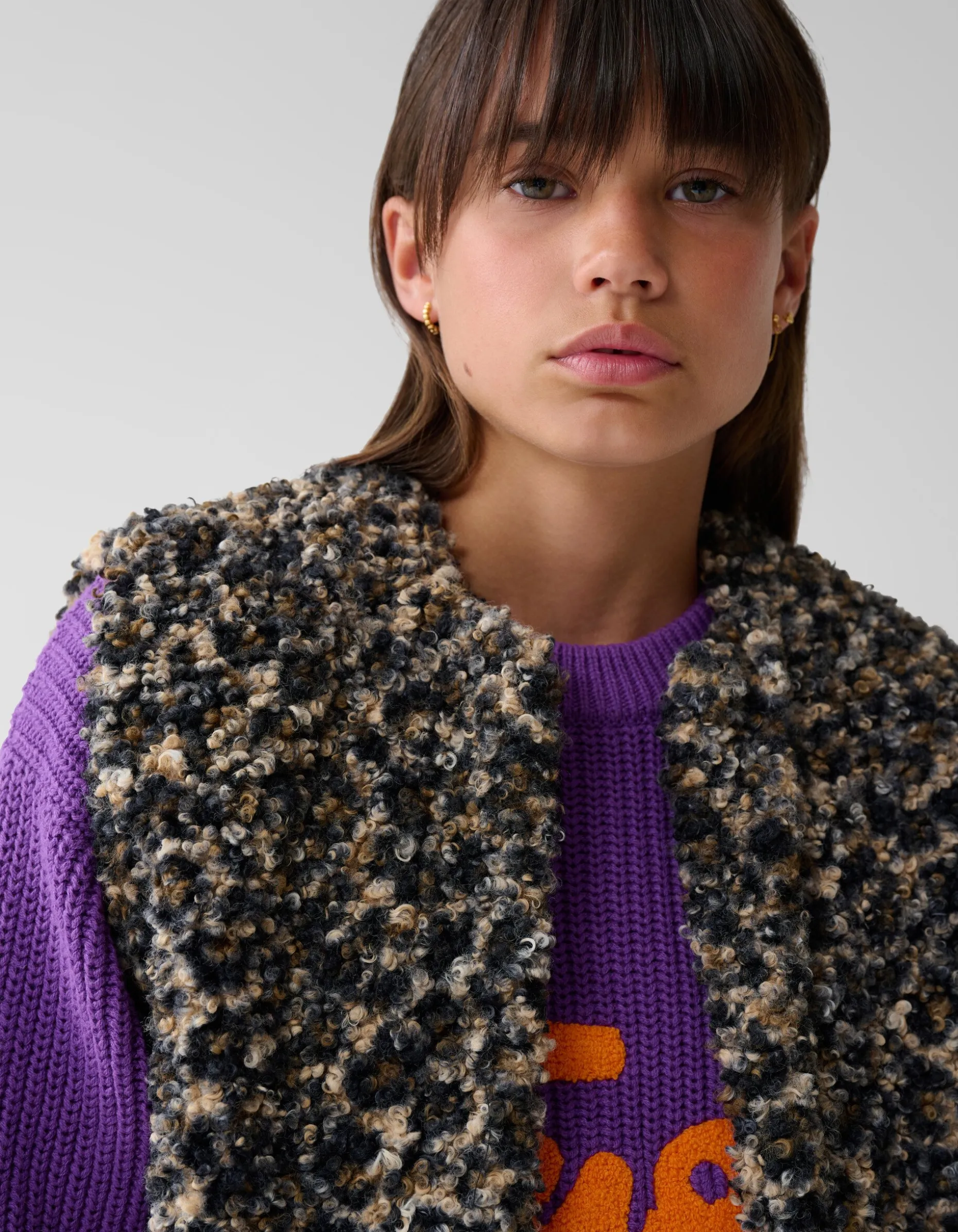 Leopard Teddy Gilet Bruin