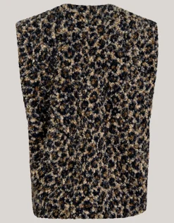 Leopard Teddy Gilet Bruin