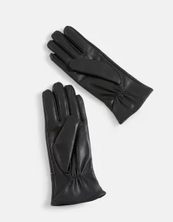 Leren Studs Handschoenen Zwart