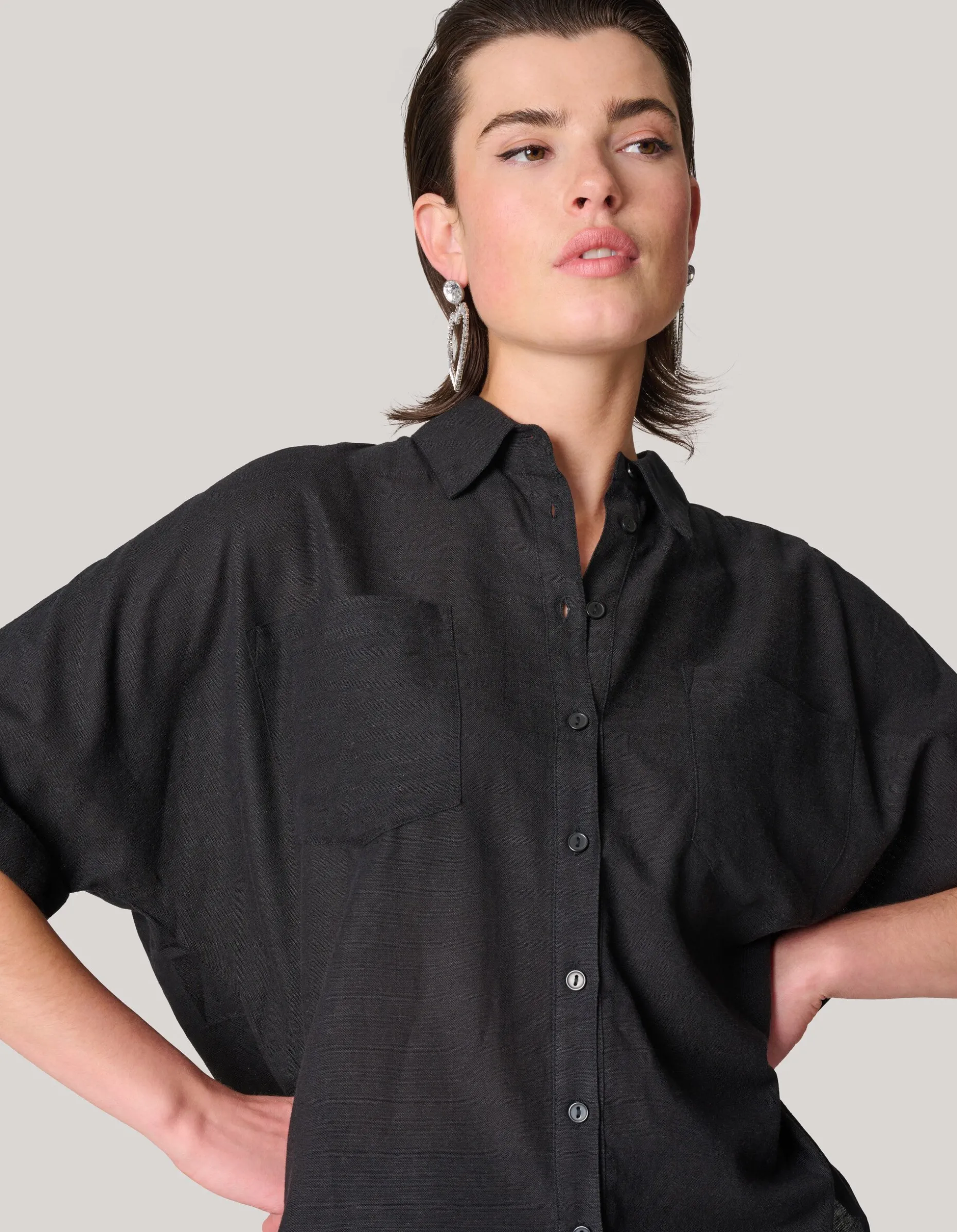 Linnen Blouse Zwart