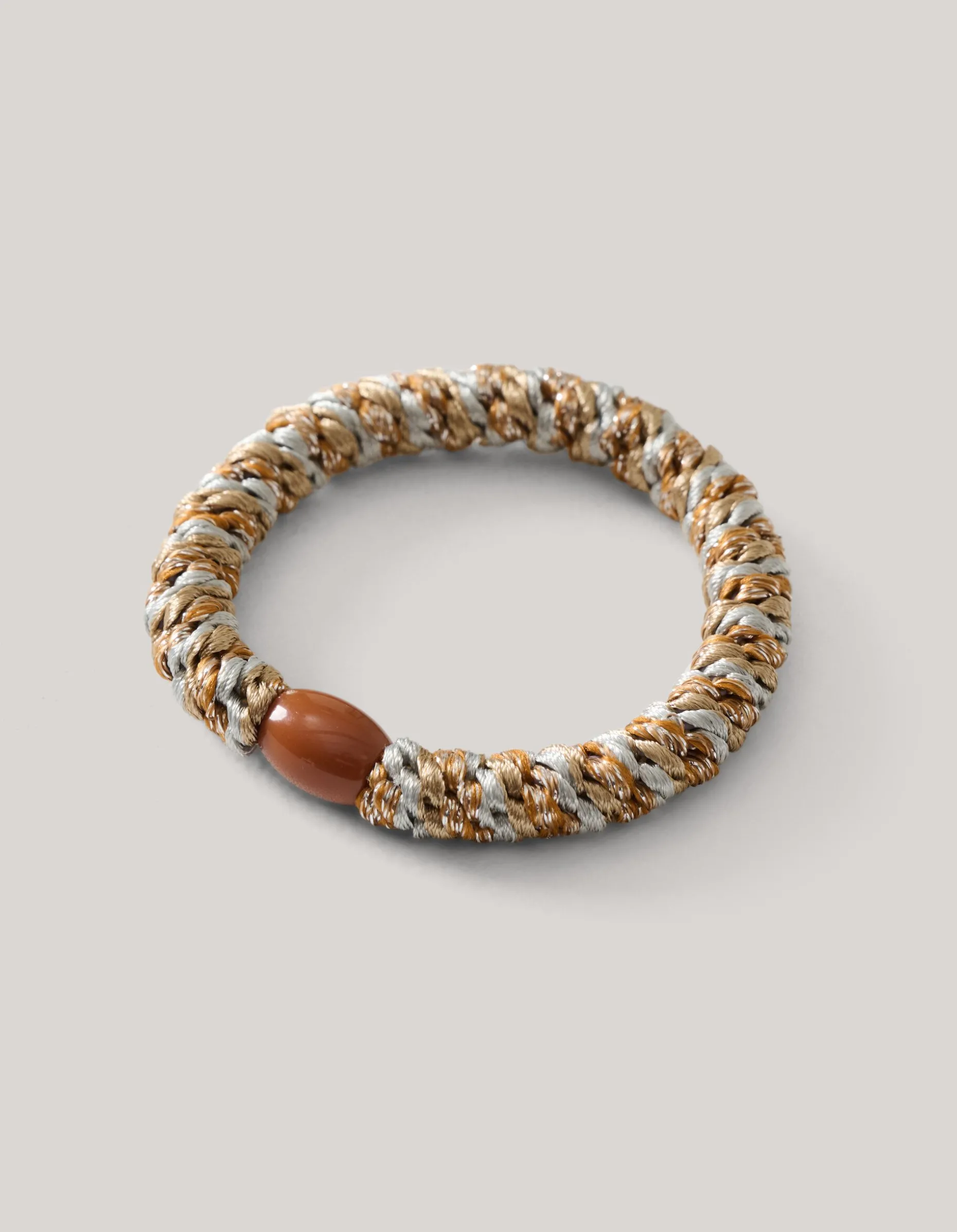Lurex Haarelastiek Beige