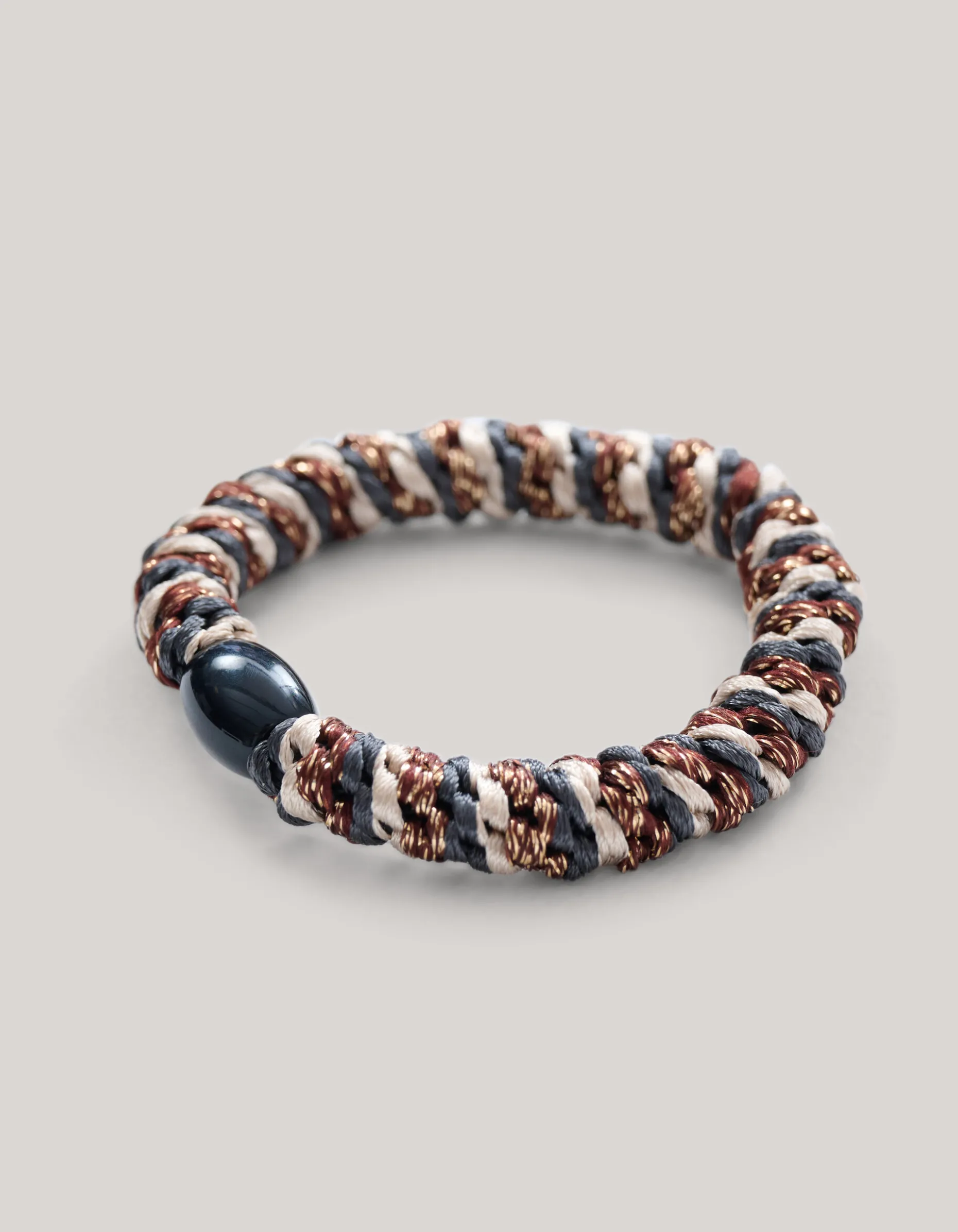 Lurex Haarelastiek Donkerbruin