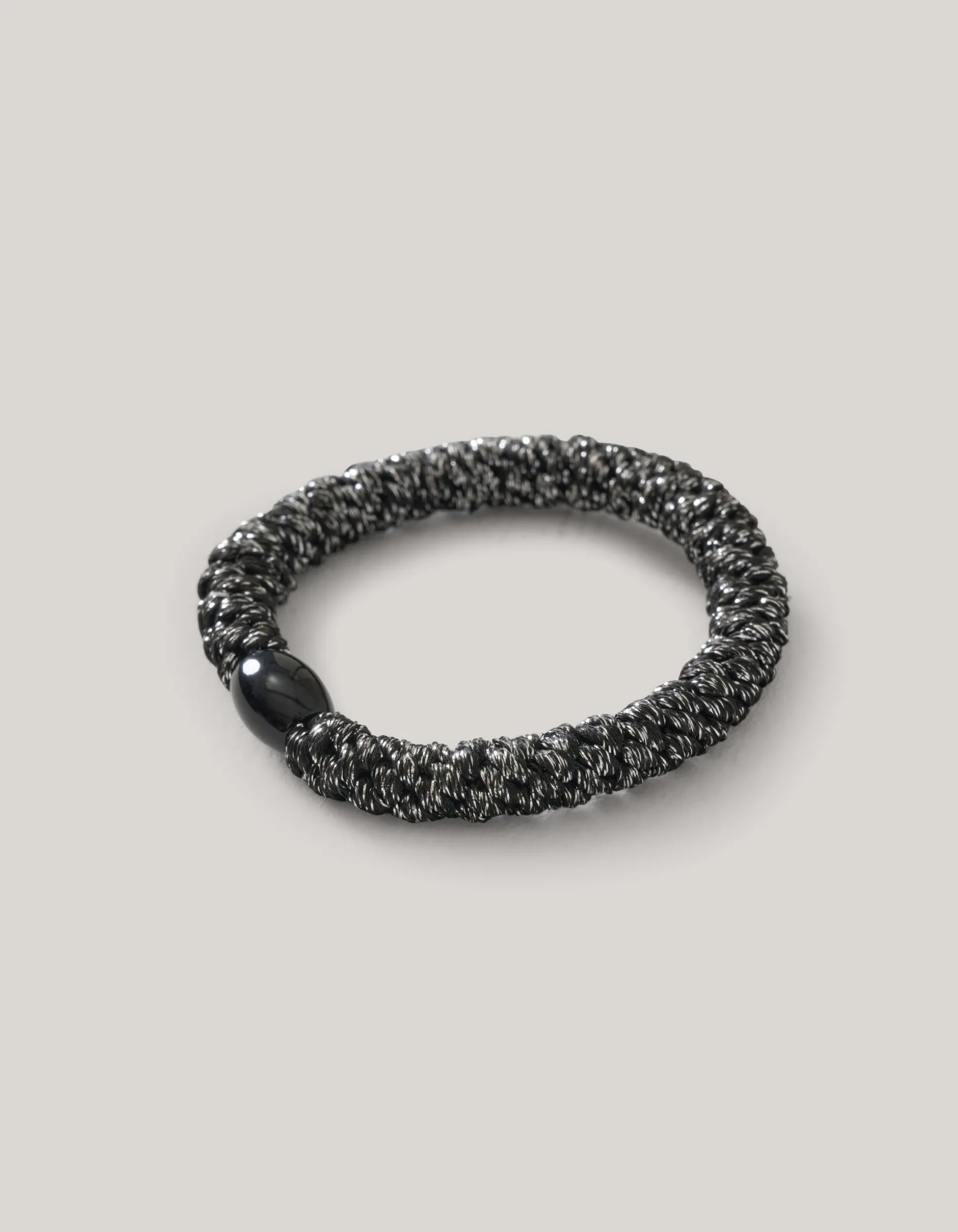 Lurex Haarelastiek Donkergrijs