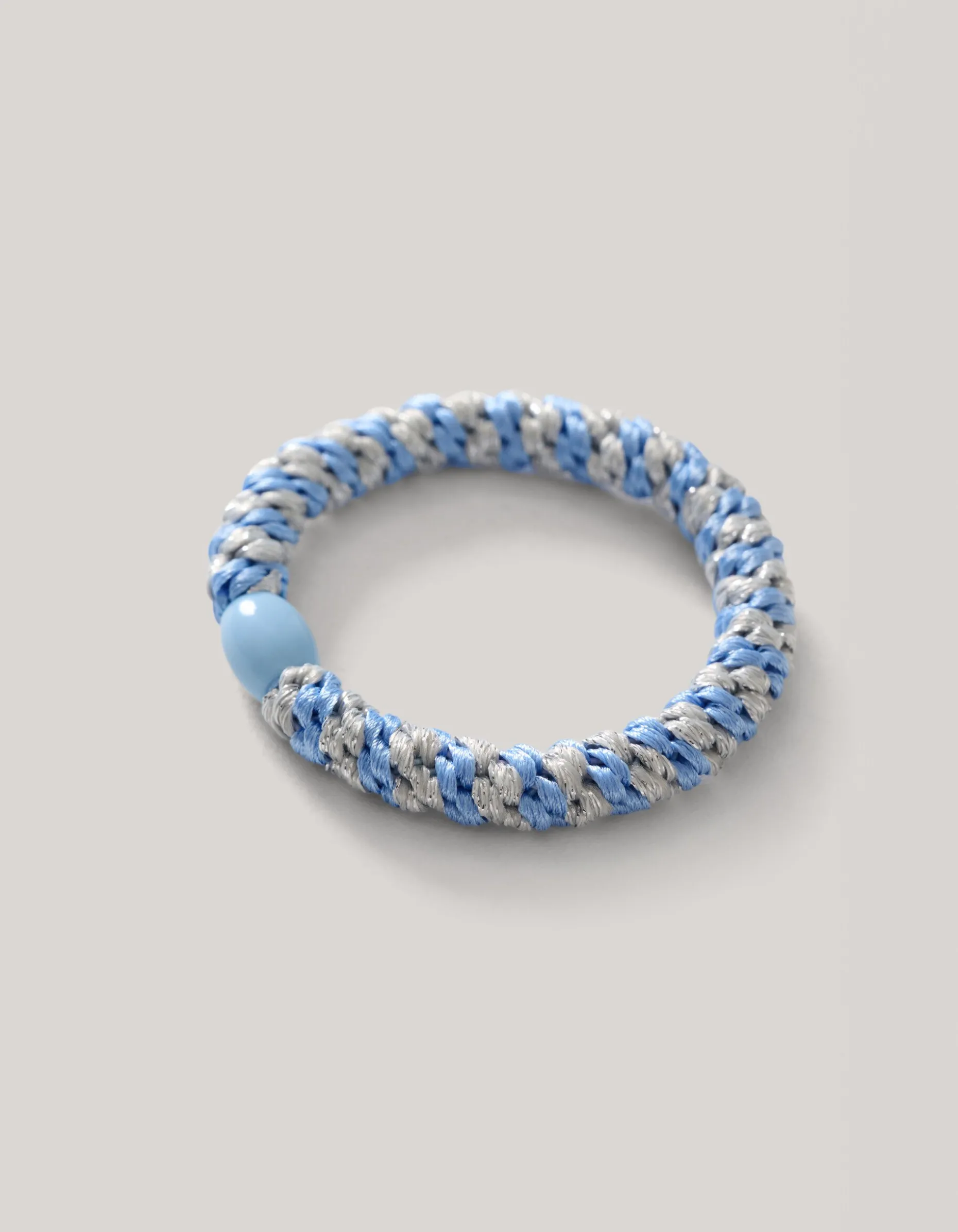 Lurex Haarelastiek Zilver/Blauw