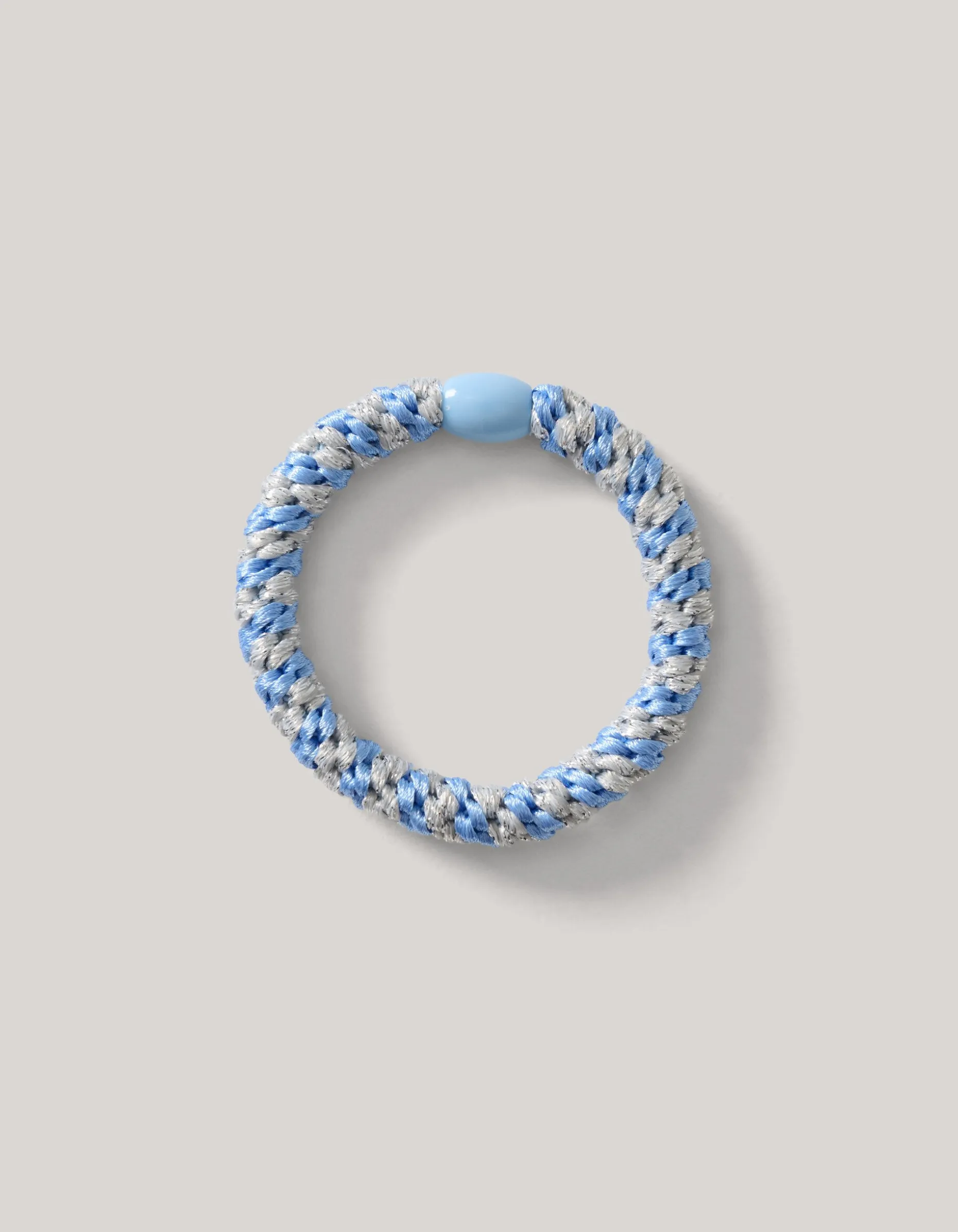 Lurex Haarelastiek Zilver/Blauw