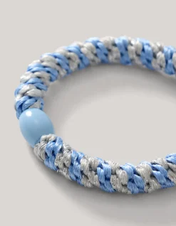 Lurex Haarelastiek Zilver/Blauw